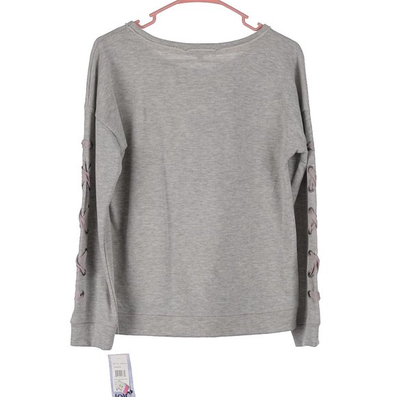 Jolt Gray Floral Embroidered Sweatshirt Medium NWT - Picture 4 of 6